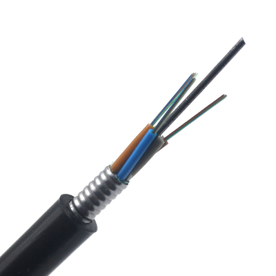 24 kernvezeloptische kabel PE Zwart buitenste jas materiaal Stranded losse buis voor duct
